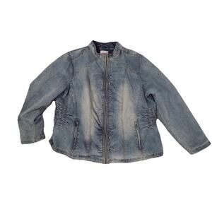 Vintage Bongo Plus denim jacket jean jacket Y2K zip front size 2X